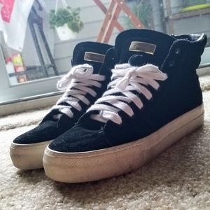 Authentic Buscemi 140MM high top velvet sneakers